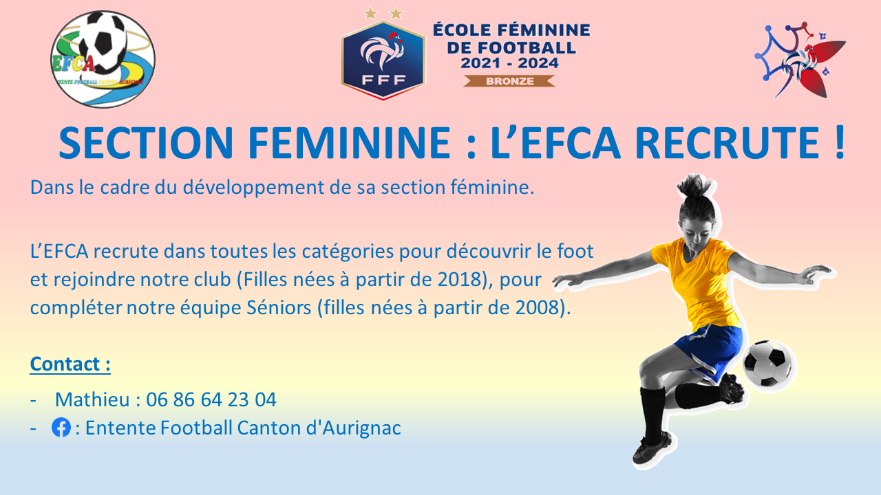Section Féminine : L'EFCA Recrute