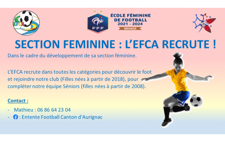 Section Féminine : L'EFCA Recrute