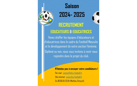 Recrutement Educateurs &amp; Educatrices