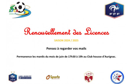 Renouvellement de licences